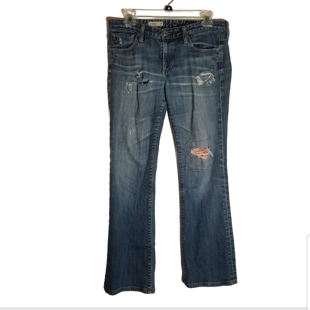 AG Adriano Goldschmied Jeans Women's 30R The Angel Boot Cut Distressed Blue